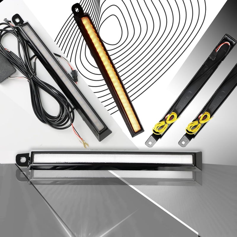 PGTOPONE Switchback White/Amber LED Front Side Marker Headlight Daytime Running Lamp Amber Sequential Turn Signal Light Feature Compatible with Toyota Tacoma 1998-2000 Replacement Front Bumper Trim - Image 2